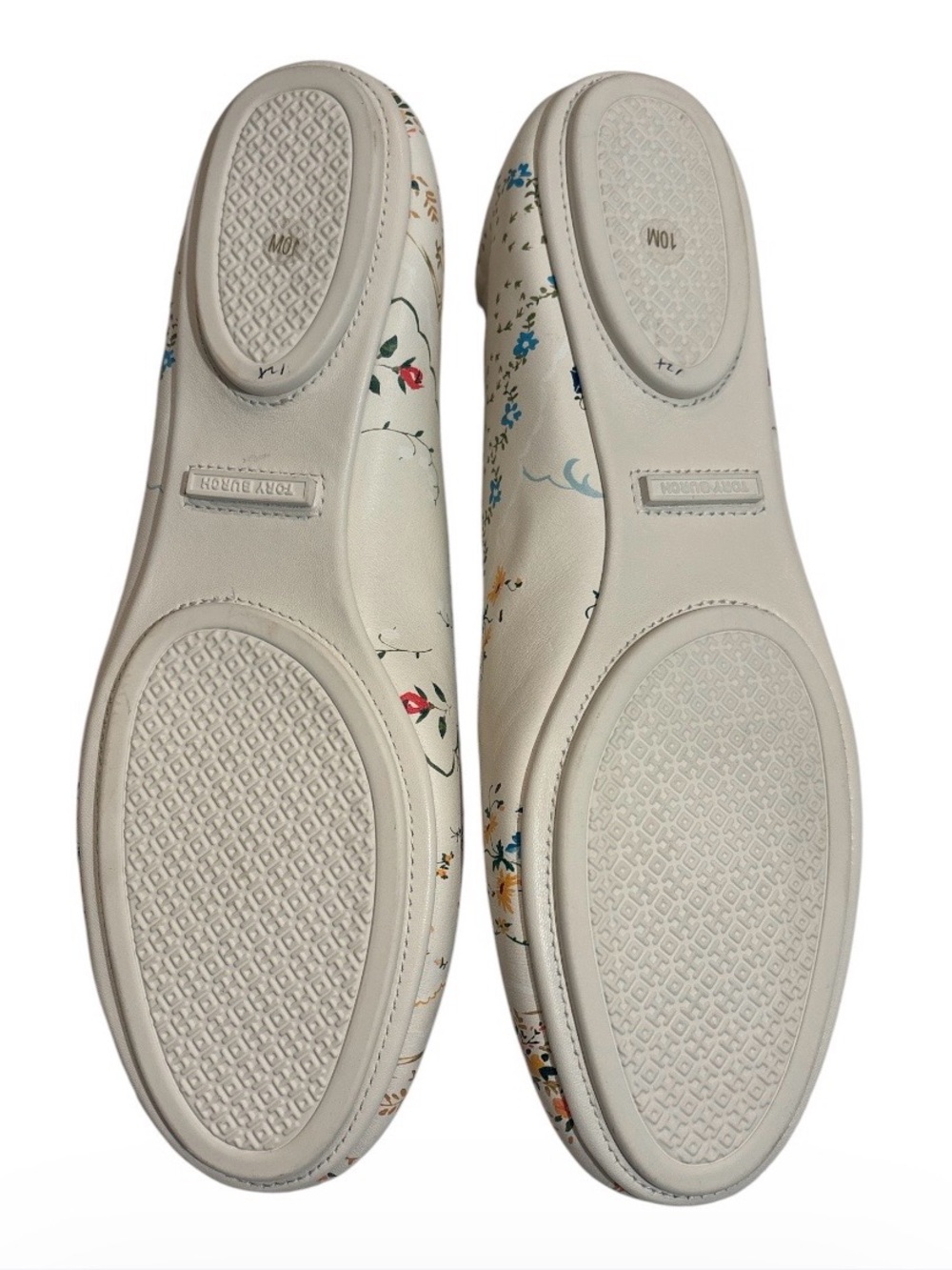 Tory Burch White Floral Minnie Ballet Flats - Picture 2 of 3